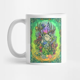 Deer Head Engraving Surrealism Artwork Mug